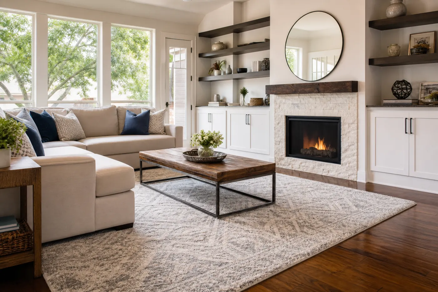 Recurring house cleaning in a Dallas living room